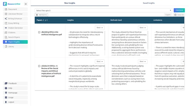 Structured Paper Analysis Interface